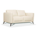 Malaga Cream Leather Loveseat - Michael's Discount Furniture