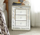 Mallika Mirrored & Faux Crystals Accent Table - Michael's Discount Furniture