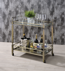 Matiesen Antique Gold & Clear Glass Serving Cart - Michael's Discount Furniture