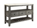 Merel White Marble & Gray Oak Server - Michael's Discount Furniture