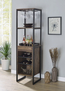 Narik Weathered Oak Wine Rack - Michael's Discount Furniture