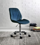 Muata Twilight Blue Velvet & Chrome Office Chair - Michael's Discount Furniture