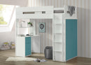 Nerice White & Teal Loft Bed - Michael's Discount Furniture