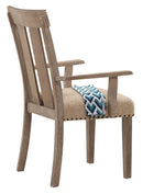 Nathaniel Fabric & Maple Arm Chair , Slatted Back - Michael's Discount Furniture