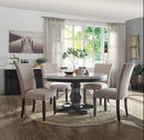 Nolan White Marble & Salvage Dark Oak Dining Table - Michael's Discount Furniture