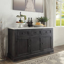 Nolan White Marble & Salvage Dark Oak Server - Michael's Discount Furniture