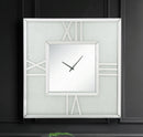 Noralie Mirrored & Faux Diamonds Wall Clock (LED) - Michael's Discount Furniture