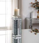 Nysa Mirrored & Faux Crystals Accent Candleholder - Michael's Discount Furniture