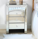 Nysa Mirrored & Faux Crystals Accent Table (LED) - Michael's Discount Furniture