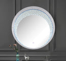 Nysa Mirrored & Faux Crystals Wall Decor (LED) - Michael's Discount Furniture