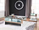 Nysa Mirrored & Faux Crystals Coffee Table - Michael's Discount Furniture