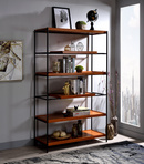 Oaken Honey Oak & Black Bookshelf - Michael's Discount Furniture