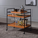 Oaken Honey Oak & Black Serving Cart - Michael's Discount Furniture