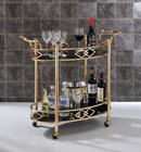 Ottesen Gold & Black Glass Serving Cart - Michael's Discount Furniture