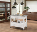 Ottawa Stainless Steel & White Kitchen Cart - Michael's Discount Furniture