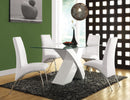 Pervis White & Clear Glass Dining Table - Michael's Discount Furniture