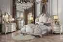 Picardy Fabric & Antique Pearl Queen Bed - Michael's Discount Furniture