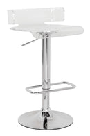 Rania Clear & Chrome Adjustable Stool (1Pc) - Michael's Discount Furniture