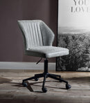 Pakuna Vintage Gray PU & Black Office Chair - Michael's Discount Furniture