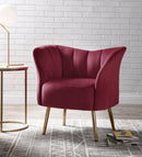 Reese Burgundy Velvet & Gold Accent Chair - Michael's Discount Furniture