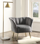 Reese Gray Velvet & Gold Accent Chair - Michael's Discount Furniture