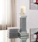 Rekha Mirrored & Faux Crystals Accent Candleholder - Michael's Discount Furniture
