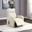 Ricardo Beige PU Recliner w/Power Lift - Michael's Discount Furniture