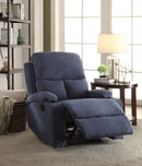 Rosia Blue Velvet Recliner (Motion) - Michael's Discount Furniture