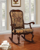 Sharan Fabric & Cherry Rocking Chair - Michael's Discount Furniture