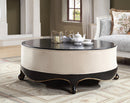 Sheridan Cream Fabric & Black Cocktail Table - Michael's Discount Furniture