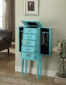 Tammy Light Blue Jewelry Armoire - Michael's Discount Furniture