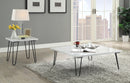 Telestis White Marble & Black Coffee Table - Michael's Discount Furniture