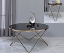 Valora Champagne & Black Glass Coffee Table - Michael's Discount Furniture