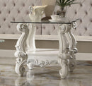Versailles Bone White & Clear Glass End Table - Michael's Discount Furniture