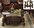 Versailles Cherry Oak & Clear Glass Coffee Table - Michael's Discount Furniture