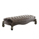 Versailles Fabric & Antique Platinum Bench - Michael's Discount Furniture