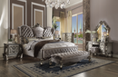 Versailles Velvet & Antique Platinum Queen Bed - Michael's Discount Furniture