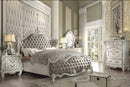 Versailles Vintage Gray PU & Bone White Queen Bed - Michael's Discount Furniture