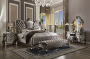 Versailles Velvet & Antique Platinum California King Bed - Michael's Discount Furniture