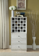Wiesta Antique White Wine Cabinet - Michael's Discount Furniture