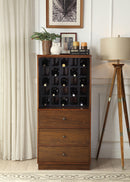 Wiesta Walnut Wine Cabinet - Michael's Discount Furniture