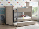 Romana II Beige Fabric Bunk Bed & Trundle (Twin/Twin) - Michael's Discount Furniture