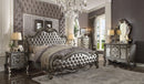 Versailles II Silver PU & Antique Platinum Queen Bed - Michael's Discount Furniture