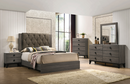 Avantika Fabric & Rustic Gray Oak Eastern King Bed - Michael's Discount Furniture