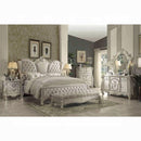 Versailles Ivory Velvet & Bone White Eastern King Bed - Michael's Discount Furniture