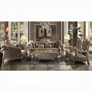 Dresden Bone Velvet & Gold Patina Sofa w/7 Pillows - Michael's Discount Furniture