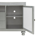 Avril 70" TV Stand in Silver - Michael's Discount Furniture