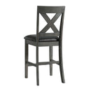 Alex Counter Side Chair W/Black PU Grey (2 Per Pack) - Michael's Discount Furniture