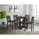 Amherst Counter Height 5PC Dining Set-Table and Four Faux Leather Side Chairs in Walnut - Michael's Discount Furniture