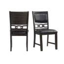 Amherst Dining Side Chair W/PU Cushion Side Stretcher Dark Finish (2 Per Pack) - Michael's Discount Furniture